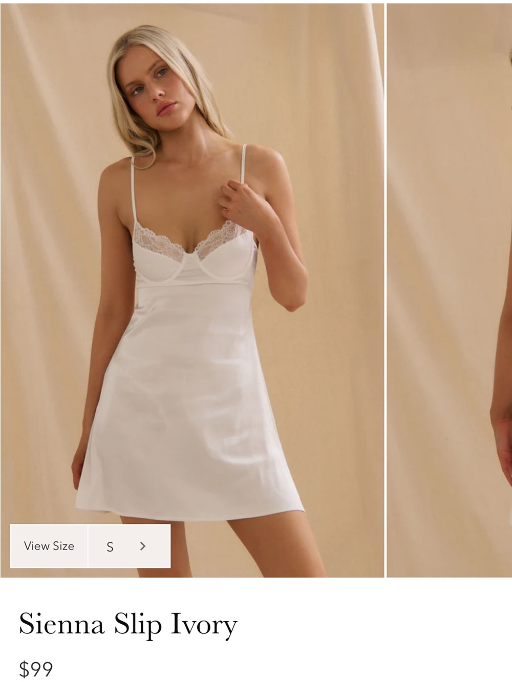 Sienna Ivory Lace-Trim Slip